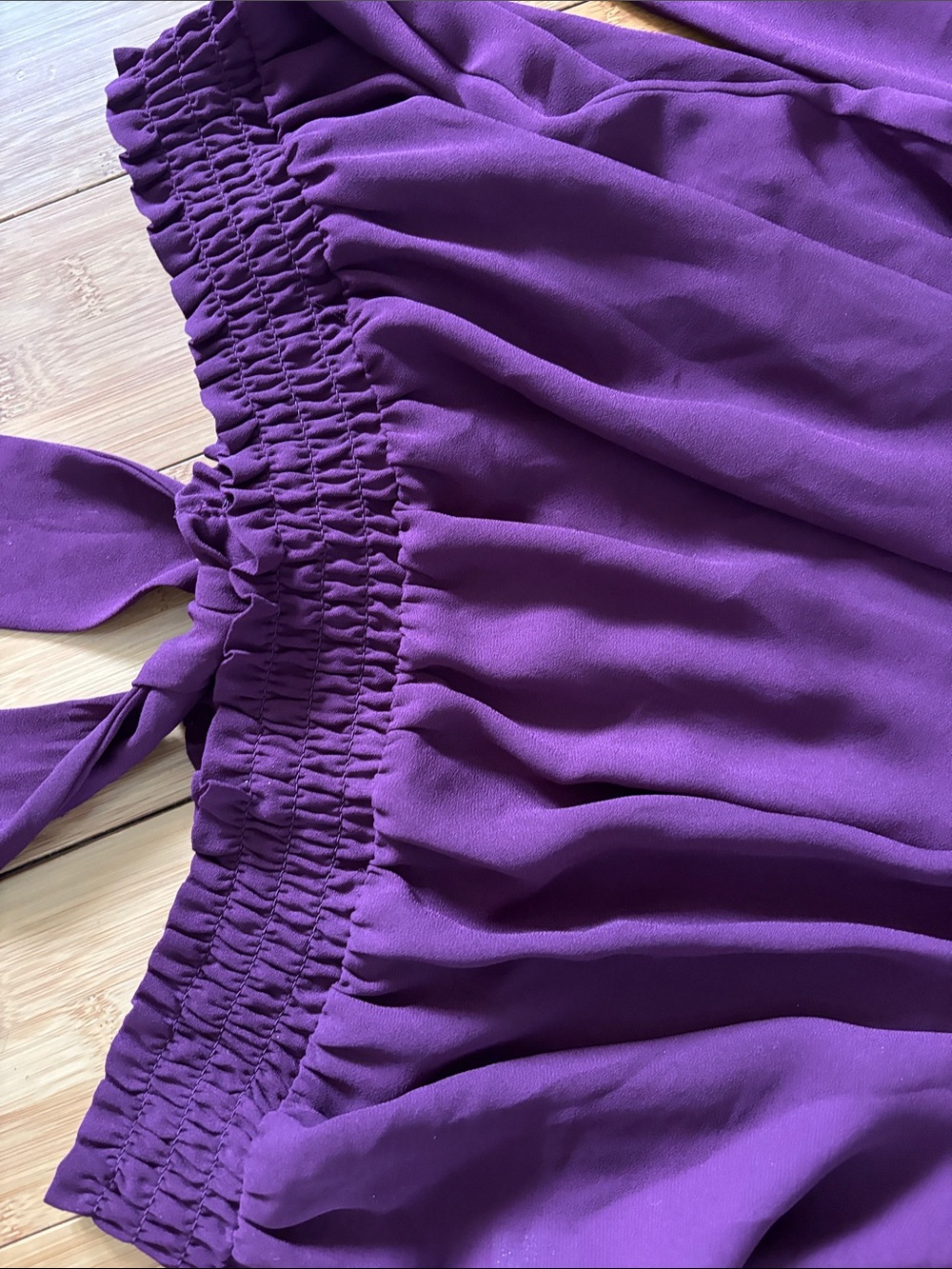 VENUS Deep Plum Ruffled Smocked Top - Picture 5 of 7